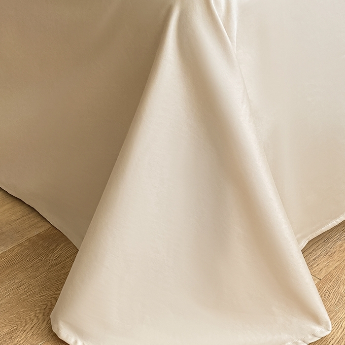 91家纺网 家纺一手货源 找家纺 （总）秀色 2025新款50支贡缎长绒棉床上四件套数码印花被套轻奢高级感床品 椿野-香槟金