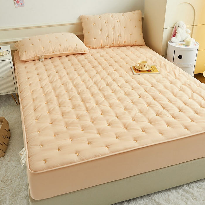 91家纺网 家纺一手货源 找家纺 （总）纤雅床笠 2024新款 艾草刺绣大豆床笠