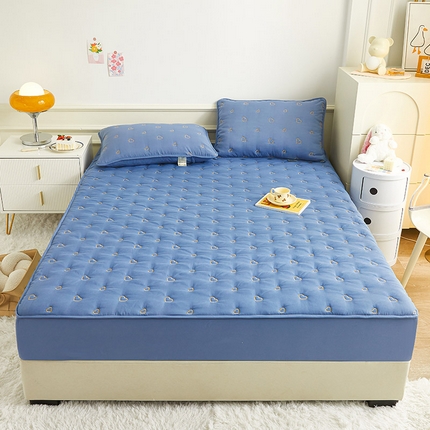 91家纺网 家纺一手货源 找家纺 （总）纤雅床笠 2024新款 艾草刺绣大豆床笠