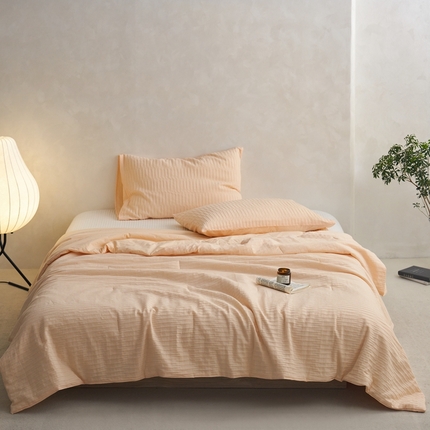 91家纺网 家纺一手货源 找家纺 风向标 2023新款全棉泡泡纱夏被 治愈橘