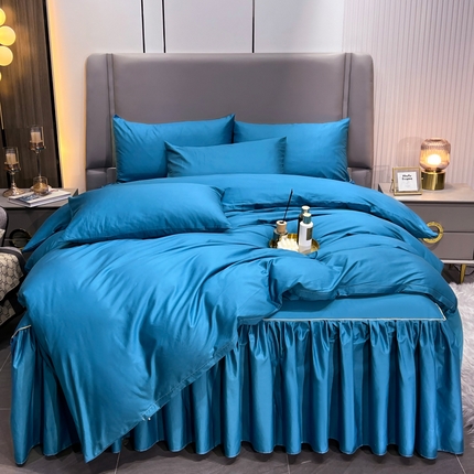 91家纺网 家纺一手货源 找家纺 （总）恋尚 2023新款13372喷气全棉床裙款四件套