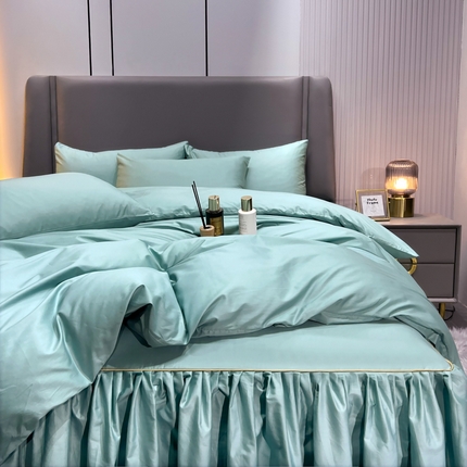 91家纺网 家纺一手货源 找家纺 （总）恋尚 2023新款13372喷气全棉床裙款四件套