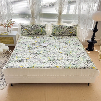 91家纺网 家纺一手货源 找家纺 恋尚 加厚乳胶印花床笠三件套（0.5公分）（可配夏被） 莫奈花园