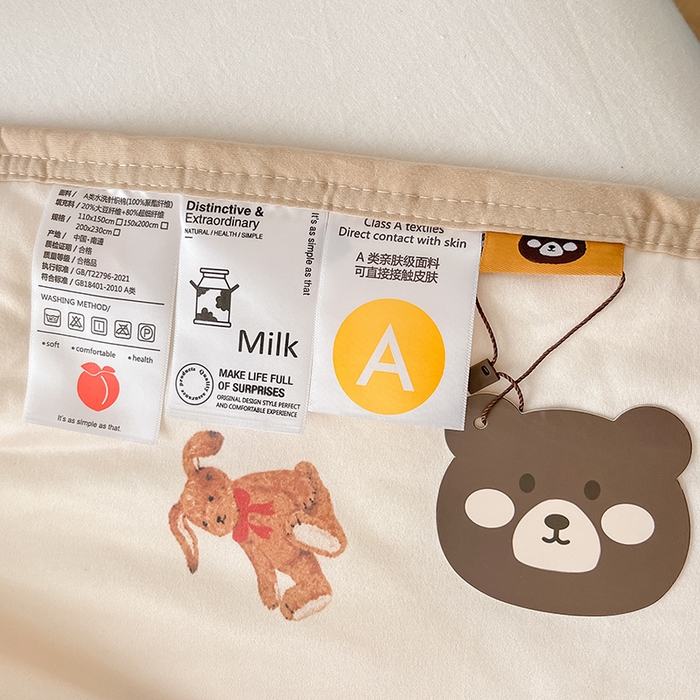 91家纺网 家纺一手货源 找家纺 （总）桃子 2023新款A类ins高品质小清新花卉卡通牛奶丝针织棉夏被