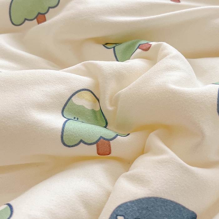 91家纺网 家纺一手货源 找家纺 桃子 2023新款A类ins高品质小清新花卉卡通牛奶丝针织棉夏被 针织棉夏被-快乐熊