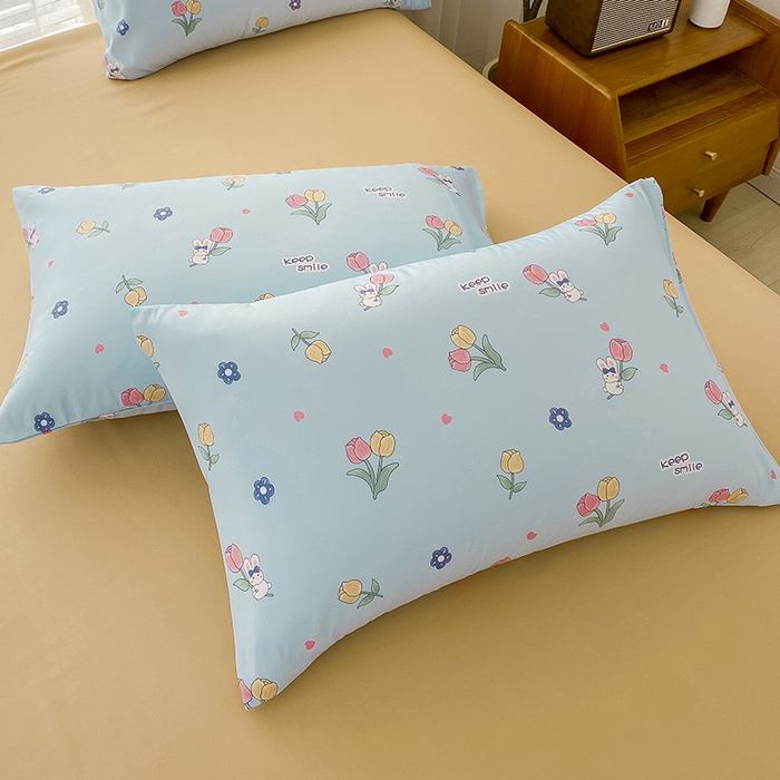 91家纺网 家纺一手货源 找家纺 优尚 2025新款双层纱水洗棉麻四件套 夏日花园