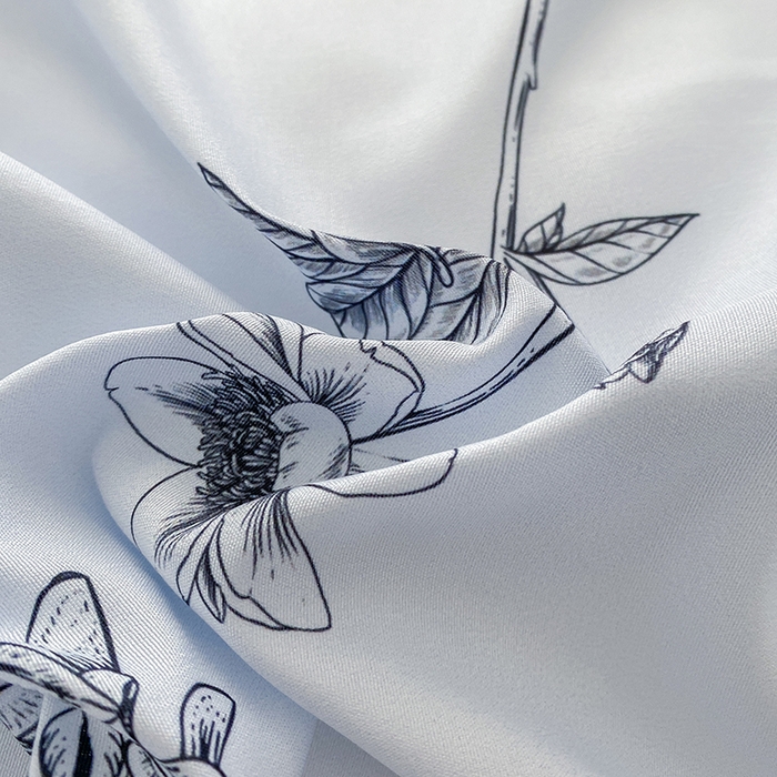 91家纺网 家纺一手货源 找家纺 优尚 2025新款双层纱水洗棉麻四件套 兰花紫梦