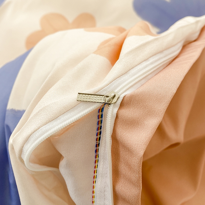 91家纺网 家纺一手货源 找家纺 优尚 2025新款双层纱水洗棉麻四件套 蔚蓝之夏