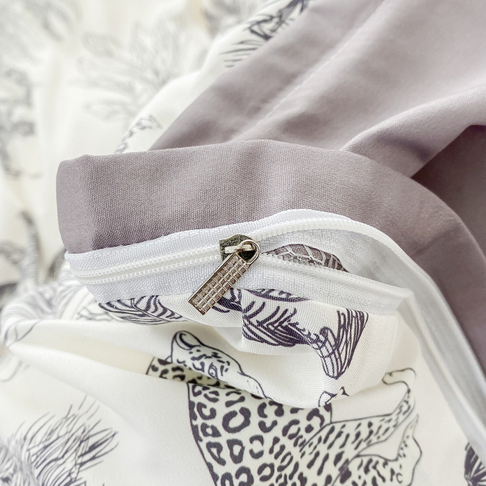 91家纺网 家纺一手货源 找家纺 优尚 2025新款双层纱水洗棉麻四件套 林中奇遇