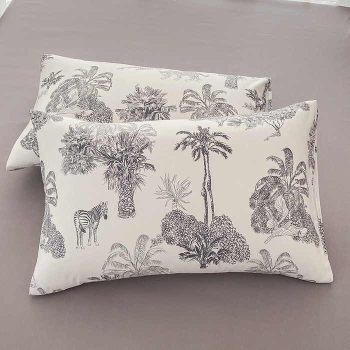 91家纺网 家纺一手货源 找家纺 优尚 2025新款双层纱水洗棉麻四件套 林中奇遇