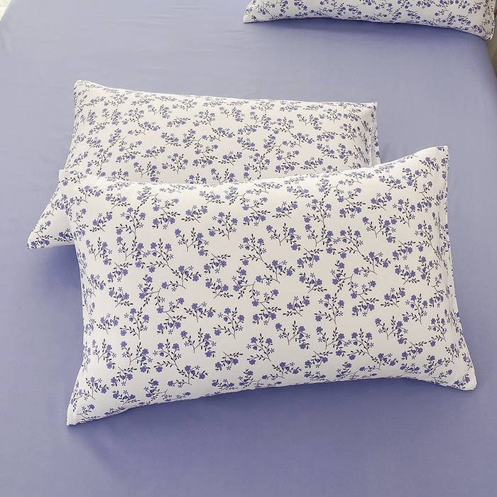 91家纺网 家纺一手货源 找家纺 优尚 2025新款双层纱水洗棉麻四件套 白雾紫花