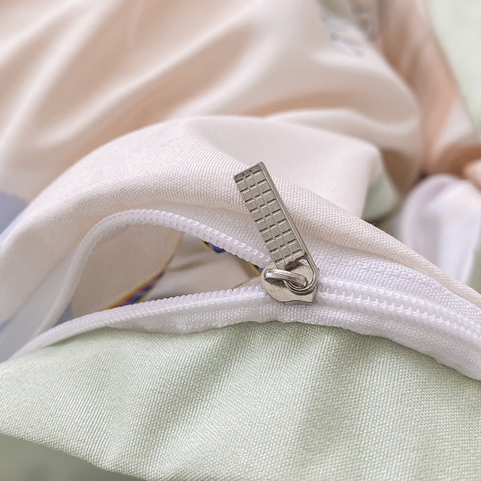 91家纺网 家纺一手货源 找家纺 优尚 2025新款双层纱水洗棉麻四件套 研芳四季