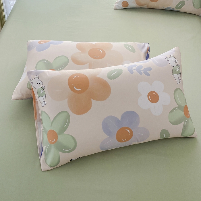 91家纺网 家纺一手货源 找家纺 优尚 2025新款双层纱水洗棉麻四件套 研芳四季