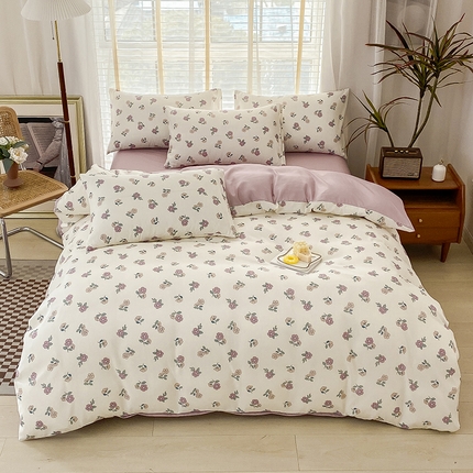 91家纺网 家纺一手货源 找家纺 （总）优尚 2025新款双层纱水洗棉麻四件套