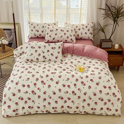 91家纺网 家纺一手货源 找家纺 （总）优尚 2025新款双层纱水洗棉麻四件套