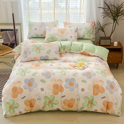 91家纺网 家纺一手货源 找家纺 （总）优尚 2025新款双层纱水洗棉麻四件套