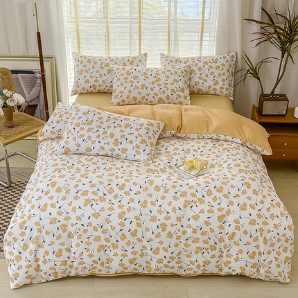 91家纺网 家纺一手货源 找家纺 （总）优尚 2025新款双层纱水洗棉麻四件套