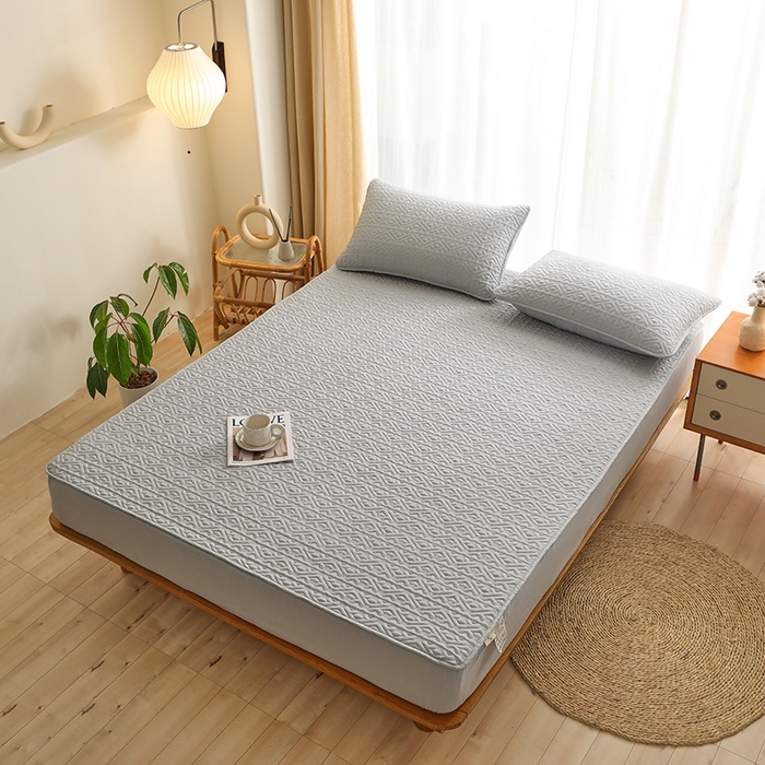 91家纺网 家纺一手货源 找家纺 （总）雪云美 2023新款A类原棉夹棉床笠锦绣纹