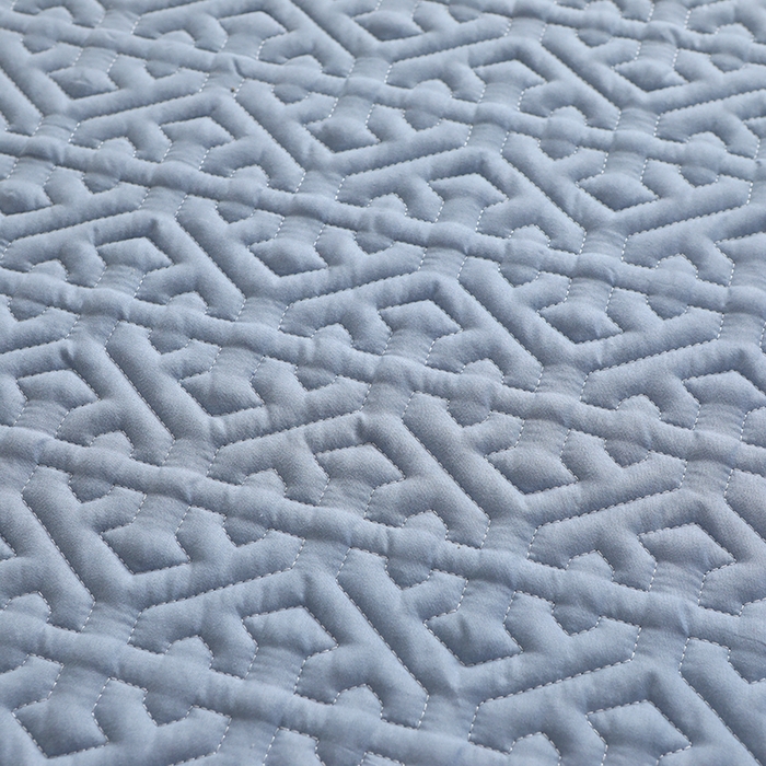 91家纺网 家纺一手货源 找家纺 雪云美 2023新款A类原棉夹棉床笠 锦绣 浅蓝