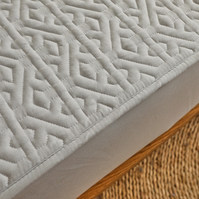 91家纺网 家纺一手货源 找家纺 雪云美 2023新款A类原棉夹棉床笠 锦绣-灰色