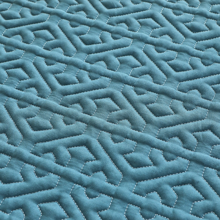 91家纺网 家纺一手货源 找家纺 雪云美 2023新款A类原棉夹棉床笠 锦绣-宾利蓝