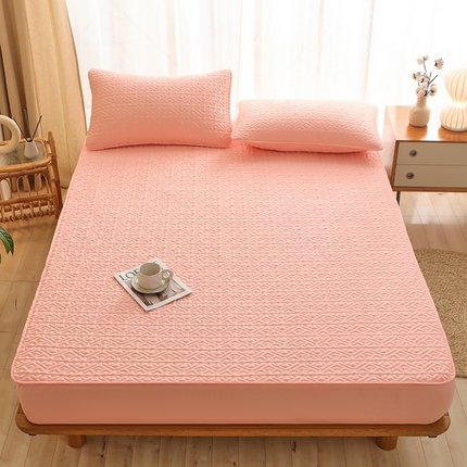 雪云美 2023新款A类原棉夹棉床笠 锦绣-豆沙