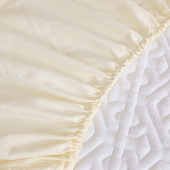 91家纺网 家纺一手货源 找家纺 雪云美 2023新款A类原棉夹棉床笠 锦绣-白色