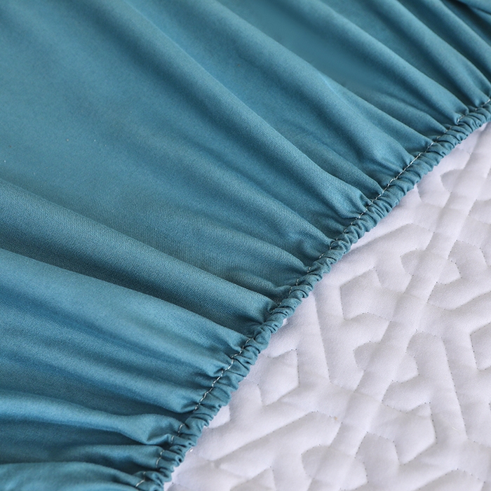 91家纺网 家纺一手货源 找家纺 雪云美 2023新款A类原棉夹棉床笠 锦绣-宾利蓝