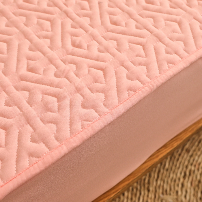 91家纺网 家纺一手货源 找家纺 雪云美 2023新款A类原棉夹棉床笠 锦绣-豆沙