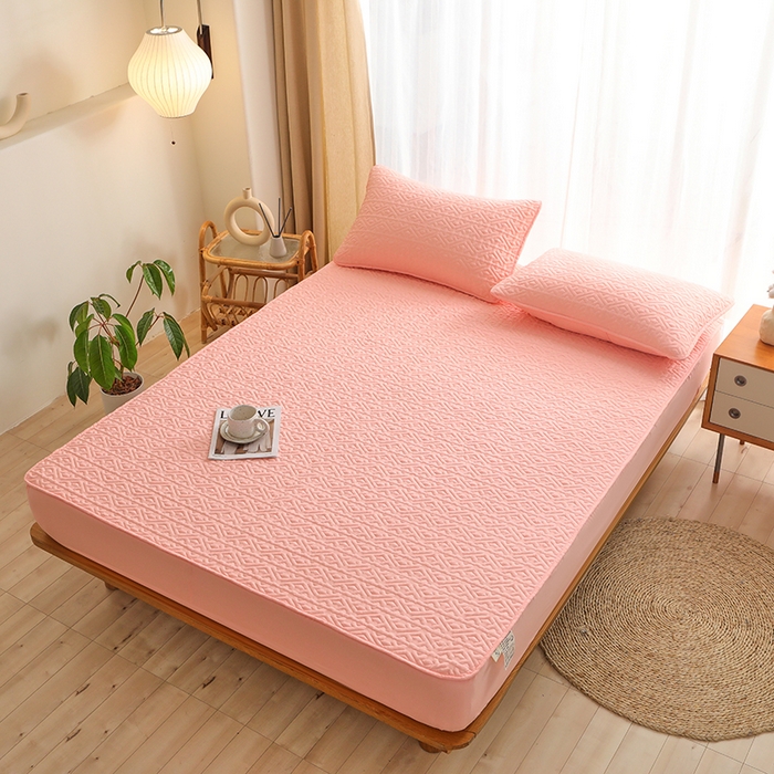 91家纺网 家纺一手货源 找家纺 雪云美 2023新款A类原棉夹棉床笠 锦绣-豆沙