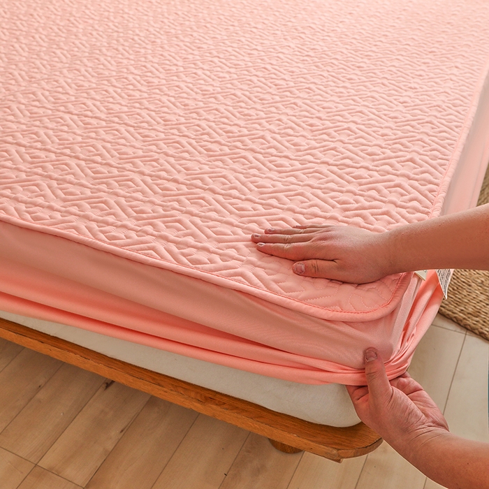 91家纺网 家纺一手货源 找家纺 雪云美 2023新款A类原棉夹棉床笠 锦绣-豆沙