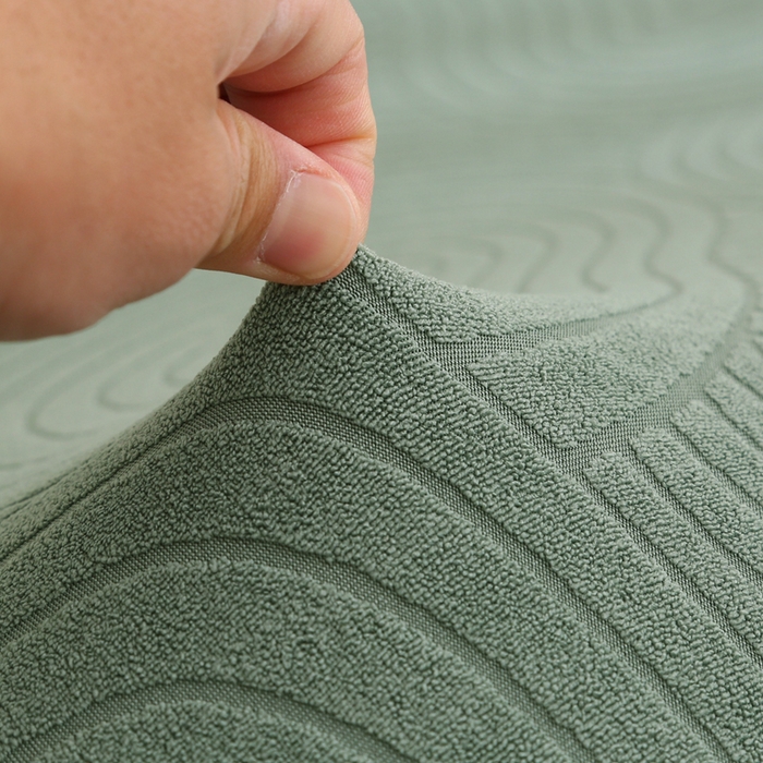 91家纺网 家纺一手货源 找家纺 千彤沙发垫 2023新款无扶手沙发床套-时光年轮系列 豆绿