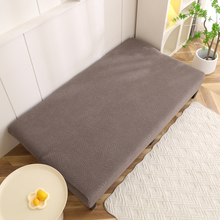 91家纺网 家纺一手货源 找家纺 千彤沙发垫 2023新款无扶手沙发床套-时光年轮系列 咖色