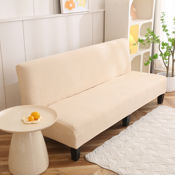 91家纺网 家纺一手货源 找家纺 千彤沙发垫 2023新款无扶手沙发床套-时光年轮系列 米黄