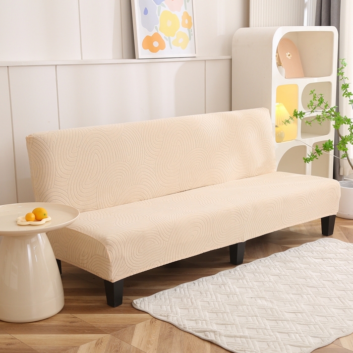 91家纺网 家纺一手货源 找家纺 千彤沙发垫 2023新款无扶手沙发床套-时光年轮系列 米黄