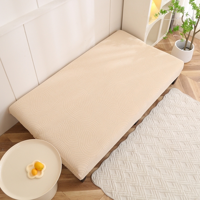 91家纺网 家纺一手货源 找家纺 千彤沙发垫 2023新款无扶手沙发床套-时光年轮系列 米黄