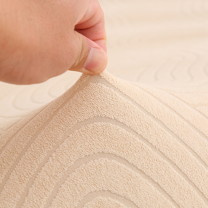 91家纺网 家纺一手货源 找家纺 千彤沙发垫 2023新款无扶手沙发床套-时光年轮系列 米黄