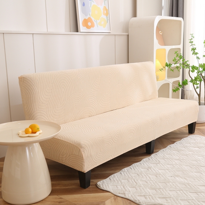 91家纺网 家纺一手货源 找家纺 千彤沙发垫 2023新款无扶手沙发床套-时光年轮系列 米黄