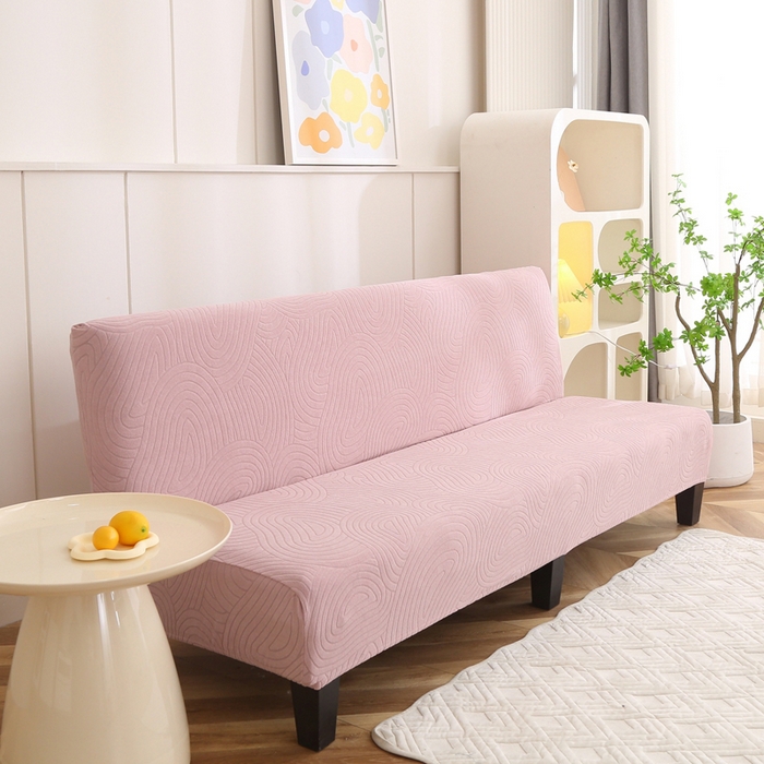 91家纺网 家纺一手货源 找家纺 千彤沙发垫 2023新款无扶手沙发床套-时光年轮系列 藕粉