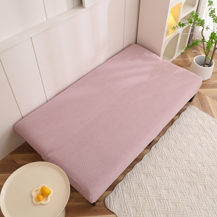 91家纺网 家纺一手货源 找家纺 千彤沙发垫 2023新款无扶手沙发床套-时光年轮系列 藕粉