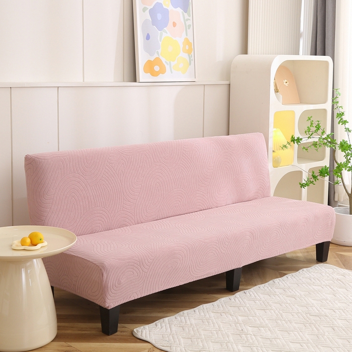 91家纺网 家纺一手货源 找家纺 千彤沙发垫 2023新款无扶手沙发床套-时光年轮系列 藕粉