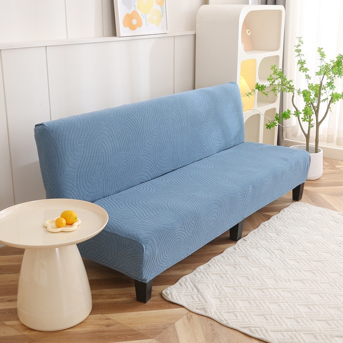 91家纺网 家纺一手货源 找家纺 千彤沙发垫 2023新款无扶手沙发床套-时光年轮系列 水蓝