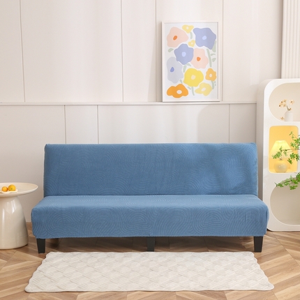 千彤沙发垫 2023新款无扶手沙发床套-时光年轮系列 水蓝