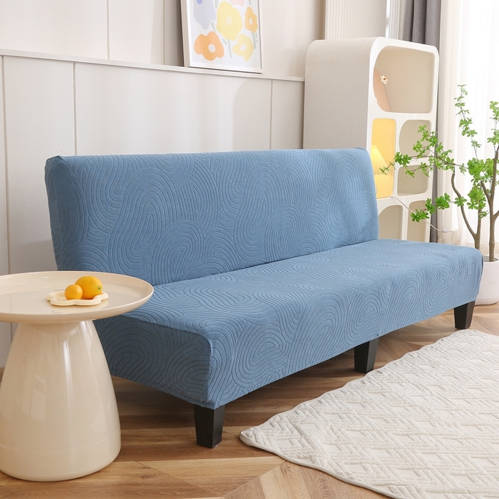 91家纺网 家纺一手货源 找家纺 千彤沙发垫 2023新款无扶手沙发床套-时光年轮系列 水蓝