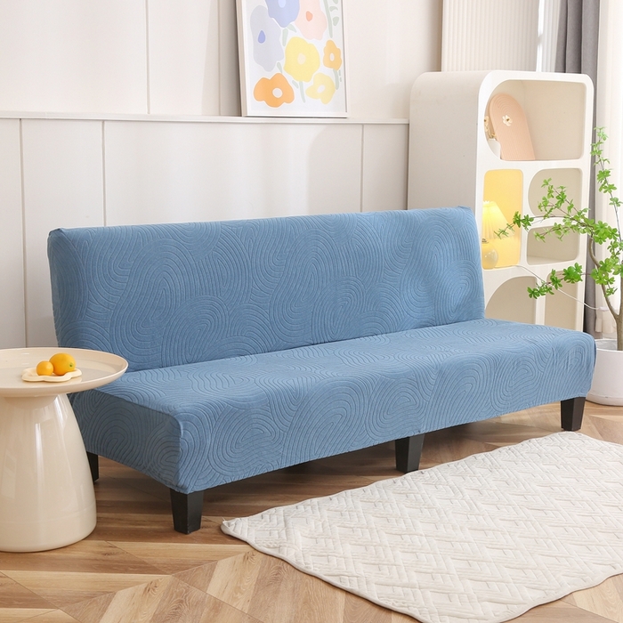 91家纺网 家纺一手货源 找家纺 千彤沙发垫 2023新款无扶手沙发床套-时光年轮系列 水蓝
