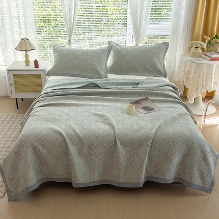 91家纺网 家纺一手货源 找家纺 总2025新款全棉三层纱多功能毛巾被细纱布大床盖床单夏被薄被子 双层纱盖毯子