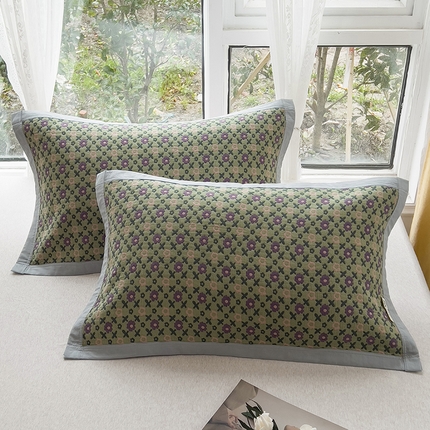 91家纺网 家纺一手货源 找家纺 总2025新款全棉三层纱枕巾细纱色织提花枕头盖巾透气吸汗轻薄款52*82/对