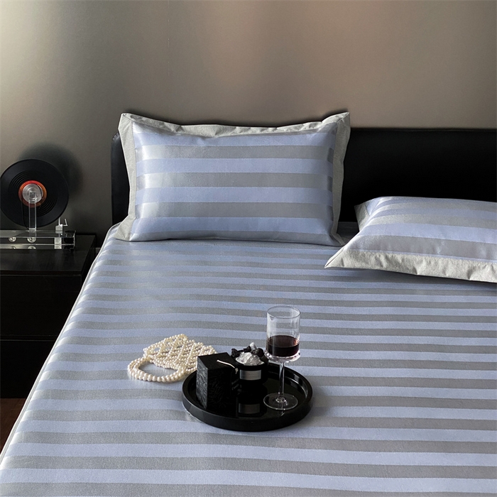 91家纺网 家纺一手货源 找家纺 三味舒屋 2025新款提花冰丝席 蓝调