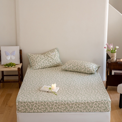 91家纺网 家纺一手货源 找家纺 （总）2023时光里 春夏A类双层纱 床笠