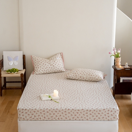 91家纺网 家纺一手货源 找家纺 （总）2023时光里 春夏A类双层纱 床笠